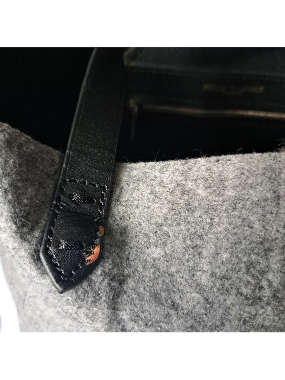 KELSI DAGGER leather felt large open tote grey black coastal shoulder bag used - Picture 14 of 16